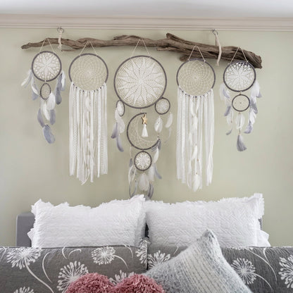 5-Piece Boho Moon & Star Dreamcatcher Set | Aesthetic Wall Hanging Decor