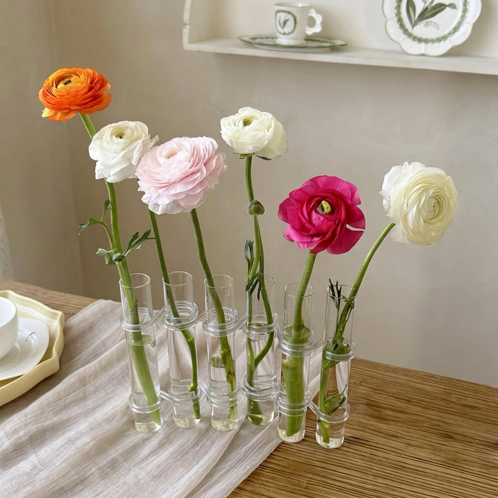 Flexible Hinged Glass Tube Flower Vase | Modern Plant Propagation Station