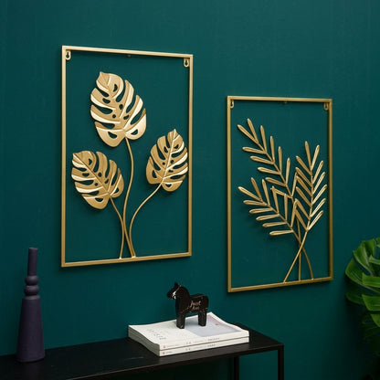 Luxury Golden Leaf Wall Decor | Elegant Modern Wall Art