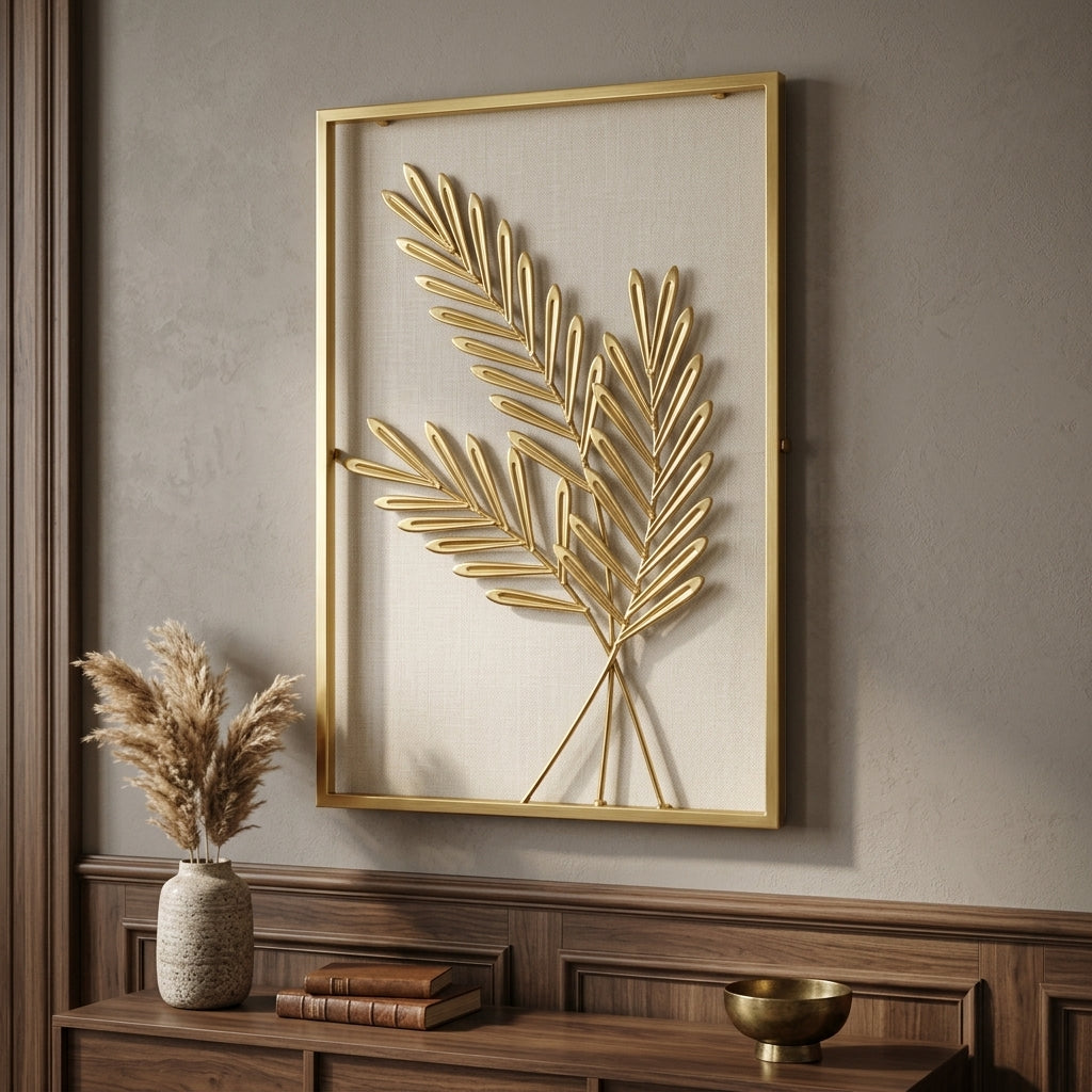 Luxury Golden Leaf Wall Decor | Elegant Modern Wall Art