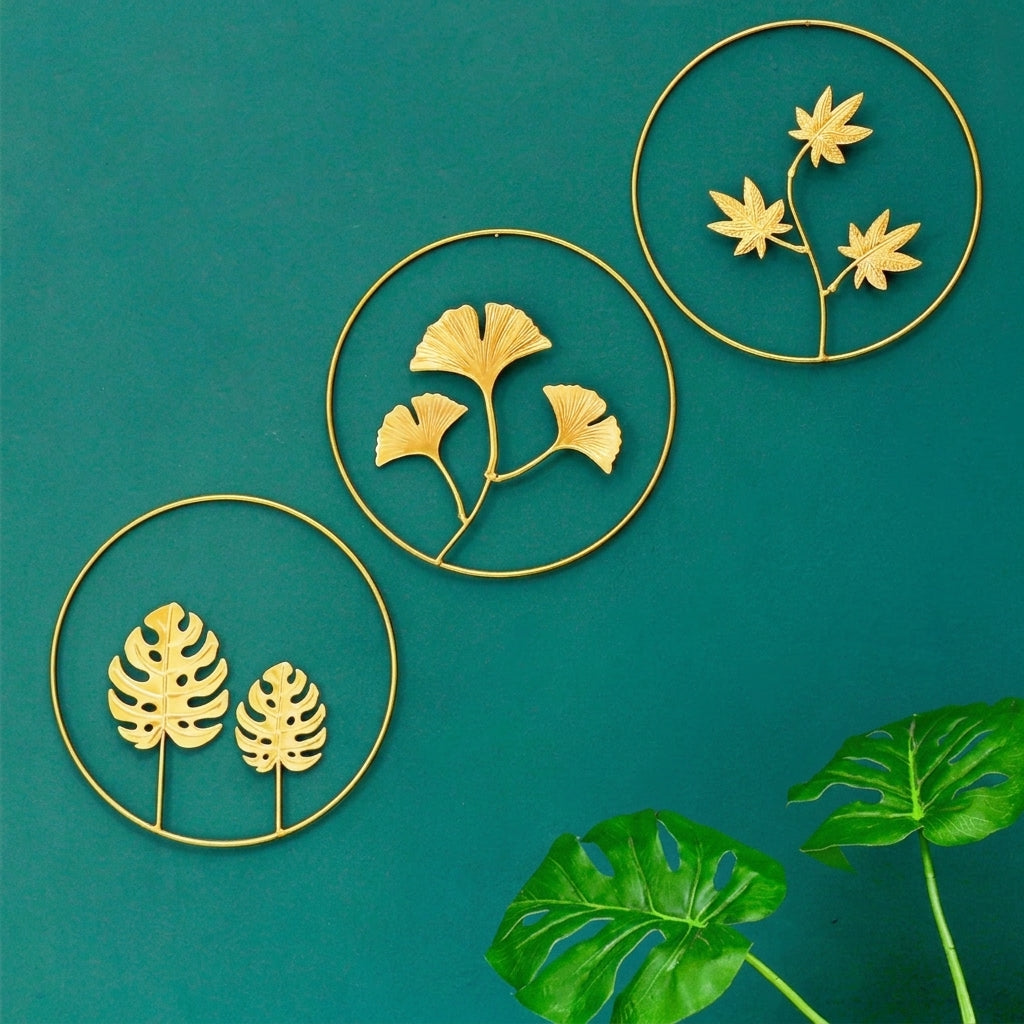 Luxury Golden Leaf Wall Decor | Elegant Modern Wall Art