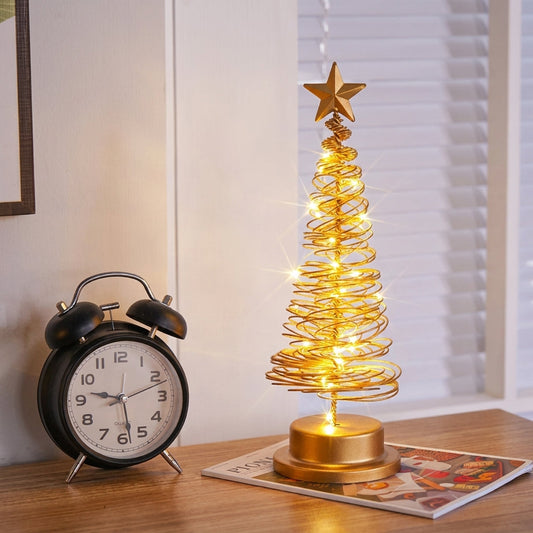 Modern Spiral LED Christmas Tree Night Light  Festive Holiday Decor